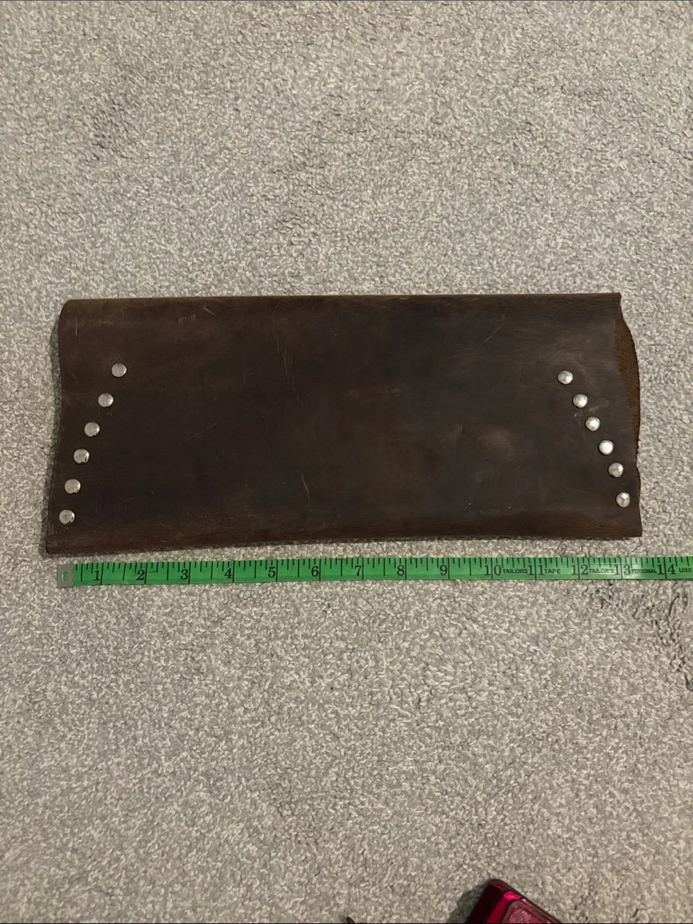 Brown Leather Studded Clutch
